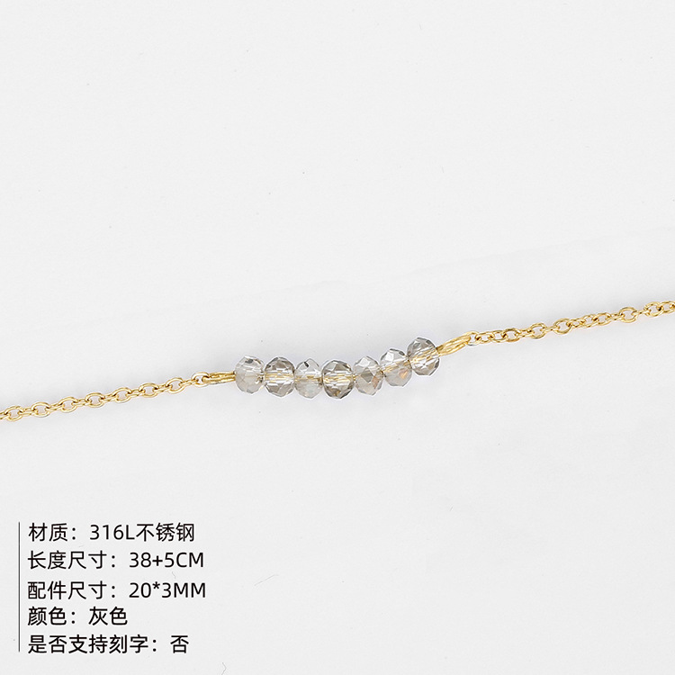 Fashion 316l Stainless Steel Double Short Women's Clavicle Chain Simple Crystal Necklace Nihaojewelry display picture 2