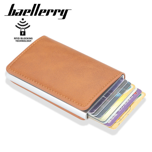 baellerry card holder men's business metal aluminum shell RFID automatic card holder bank card holder women's wholesale