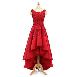 2022爆款亚马逊ebay红色蕾丝礼服连衣裙晚礼服秋冬款工厂一件代发