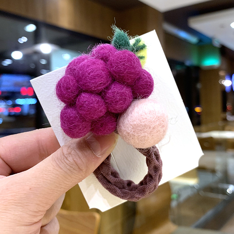 Fruit Plush Hair Rope Cute Headband Children Tie Hair Hair Accessories Rubber Band Hair Ring display picture 6