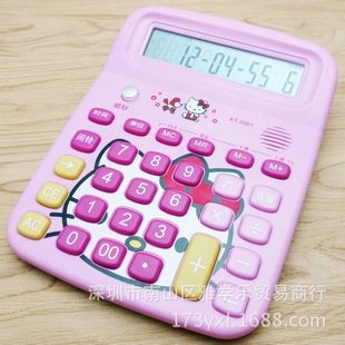 Creative Mitue и Portable Cat Calculator 12 -Digit Digital Voice Computer с Purple Light Banknote Big Button расчет