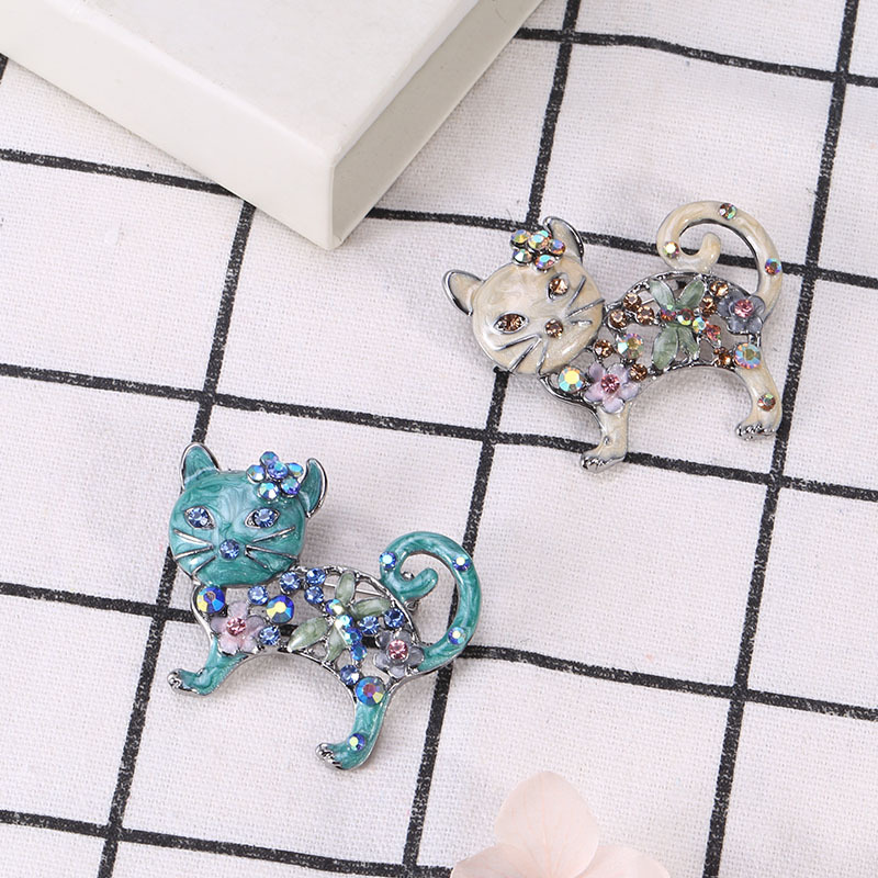 Lady Animal Alloy Enamel Plating Inlay Artificial Diamond Women's Brooches display picture 2