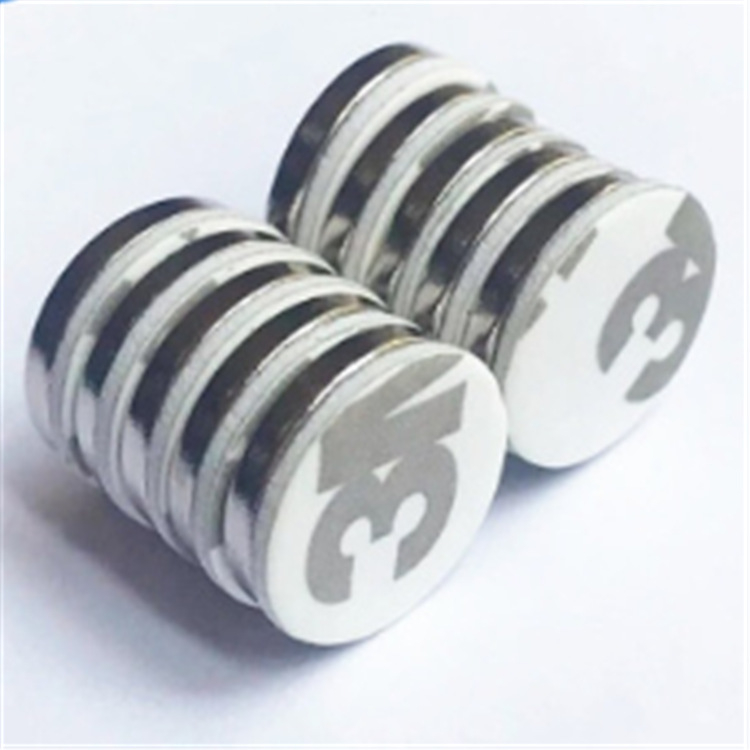 钕铁硼强磁带双面胶磁铁 圆形薄片吸铁石 背胶强力磁铁20x2MM