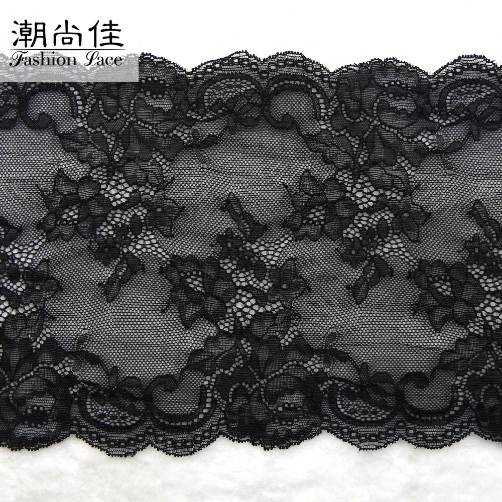 工厂批发花型精美弹力蕾丝花边 服装辅料 diy有弹蕾丝花边20.5cm