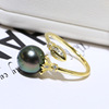 Elegant wedding ring from pearl, silver 925 sample, 8-10mm