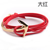 Cross -border hot sale Miansai European and American Navy Windfish Hook Big bending anchor handmade cowhide rope couple