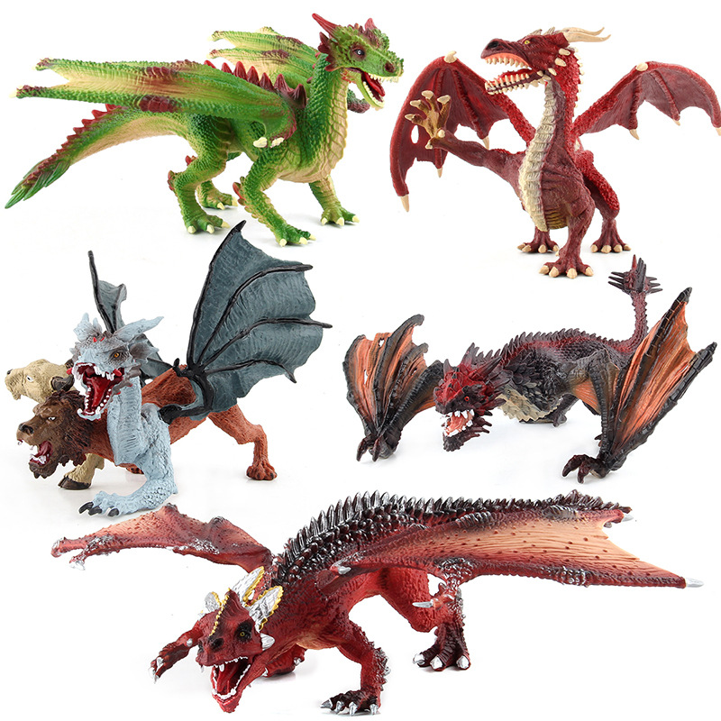 Venta caliente transfronteriza simulación de dinosaurio sólido modelo Dragón de Guerra bestia Dragón de Fuego Bestia Dragón Mágico Bestia dragón bestia Qi Meila bestia variedad