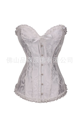 亞馬遜貨源 14鋼骨刺繡花邊宮廷束身衣 性感複古腰封束腰帶批發
