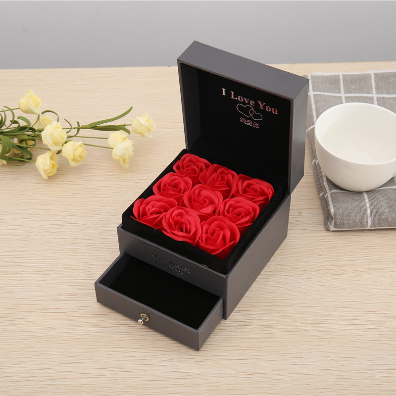 Spend eternity Gift box Jewelry box double-deck drawer Rose Box Ring Necklace Box Soap flower Gift box Packaging box