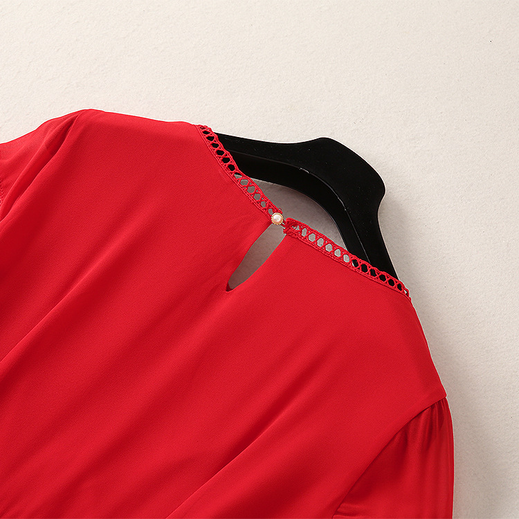 0421-11 压褶长款大摆连衣裙码数SMLXL材质聚酯纤维