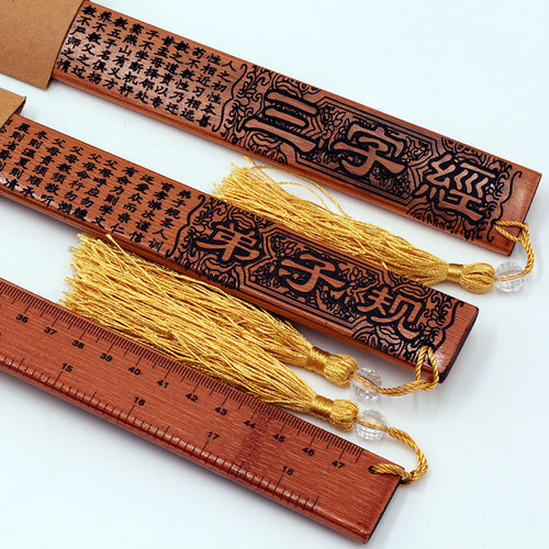Old bamboo laser engraving with ruler scale and ruler mixed crafts student souvenirs craft gifts wholesale