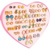 Earrings, fashionable plastic gift box, Korean style, 36 pair, wholesale