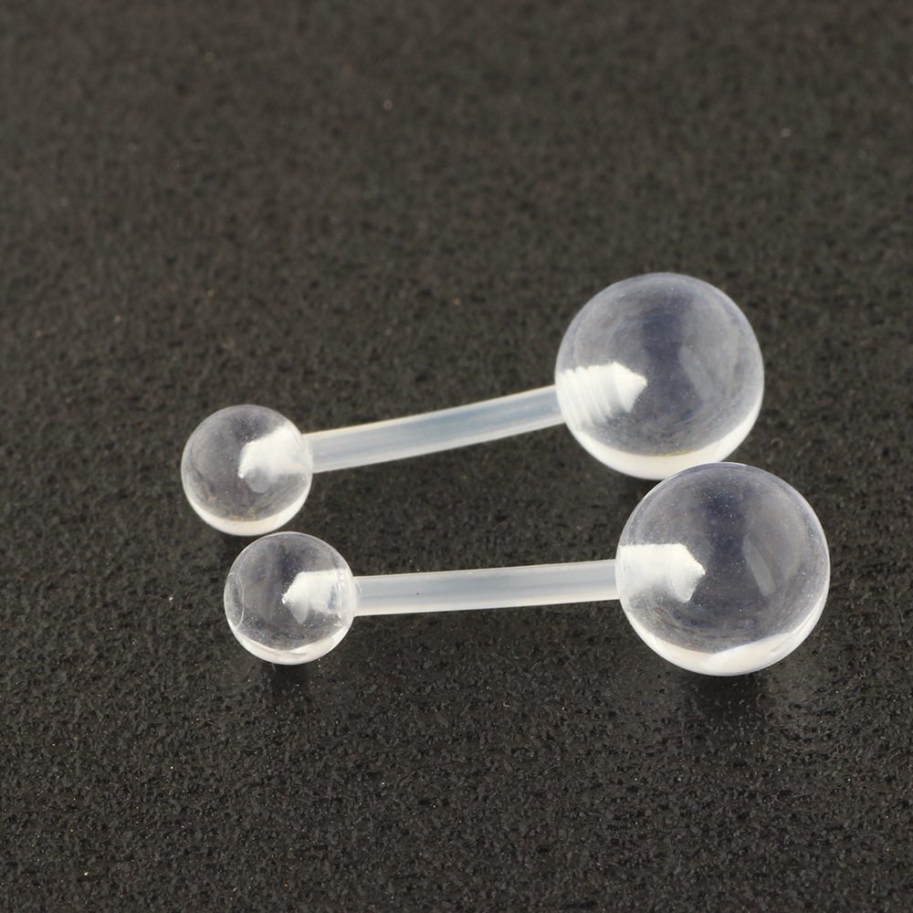 Acrylic Clear Belly Button Ring Set - Stainless Steel Eyebrow Tongue Nose Piercing Jewelry detail image 9