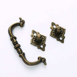 礼盒五金配件仿古拉手合金抽屉橱柜复古提手木盒拉扣美式复古柜子