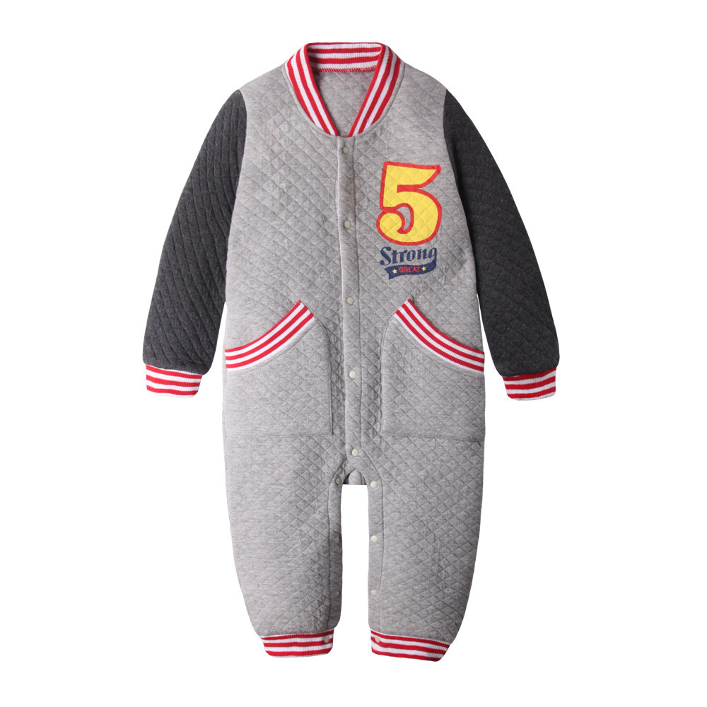 19 Autumn and winter new pattern Air Cotton keep warm one-piece garment Baseball Jumpsuit Baby climbing clothes 50820