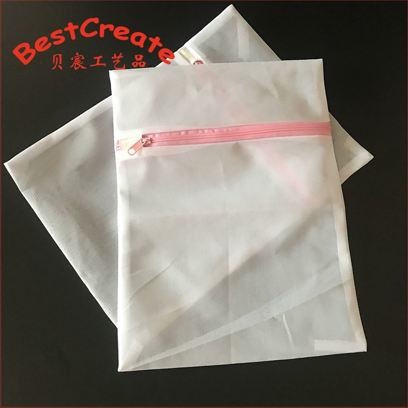 Mesh bag for laundry with zipper, wholesale