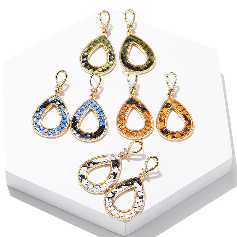 New Earrings Fashion Retro Creative Snake-shaped Drop-shaped Hollow Earrings display picture 6