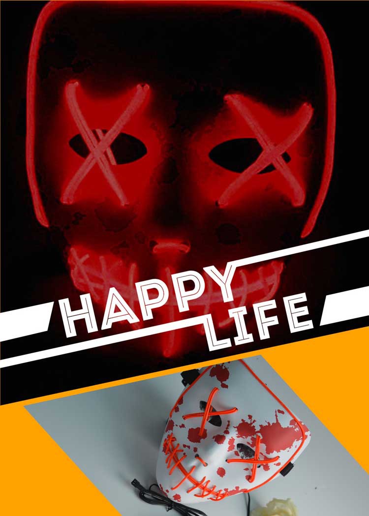 The new LED light -emitted Halloween handmade facial mask…