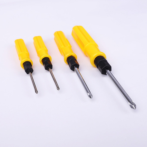 Factory direct supply of yellow dual-purpose 3-inch 4-inch screwdriver, cross-purpose screwdriver, new material, chrome-plated yellow screwdriver