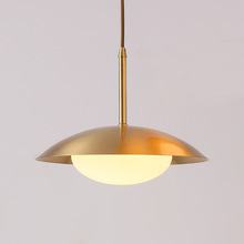 餐厅吊灯长方形北欧黄铜吊灯现代创意艺术工业风吧台圆形餐吊灯