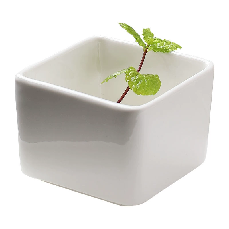Creative ceramic Sifang Bowl Hotel Article Motor Cai California Cold Vegetable Molecular Cooking Sifang Cup Featured Food Cup