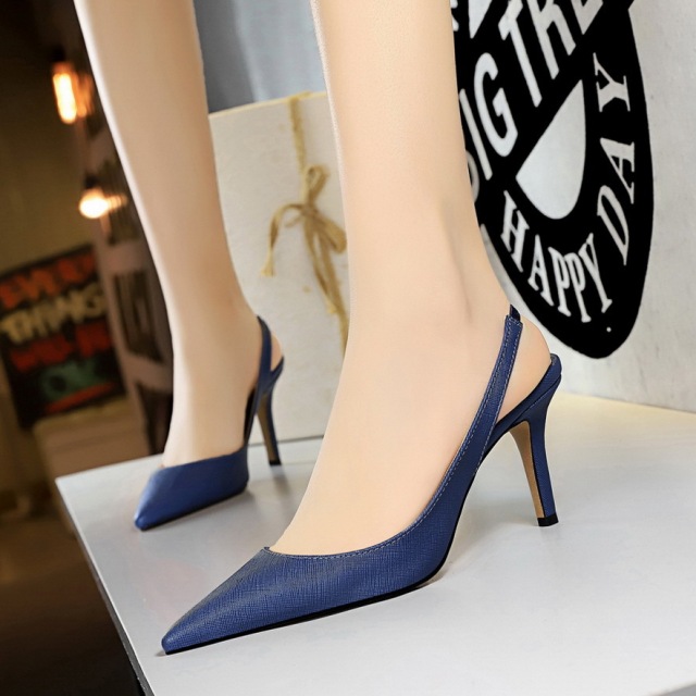 High heel shallow mouth pointed sexy slim profession hollow shoes