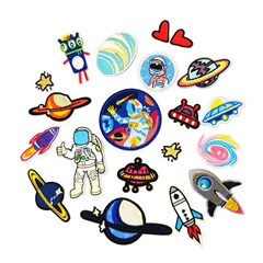 Embroidered patch wholesale astronaut rocket planet spacewalker foreign trade exquisite patch sticker AliExpress popular item