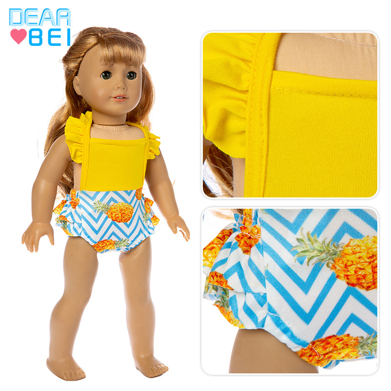 128g Weight White, Yellow Color 18 Inch American Girl Doll Bikini Set 43cm Sham Doll Clothes Wholesale 3
