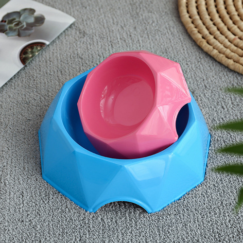 Aspet Diamond Plastic Dual Bowl Pet Bowl Cat Feeder Dog Feeder Food Bowl Anti-Slip Water Bowl Dog Food Bowl Cat Food Bowl