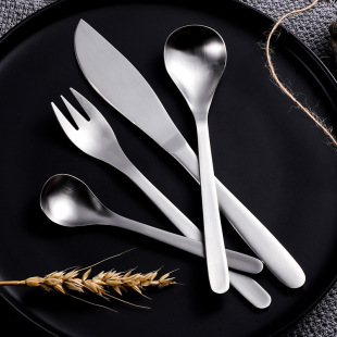 Japanese-style tableware suit Liu Zongli 304 stainless steel western-style knife, fork and spoon creative retro brushed tableware suit