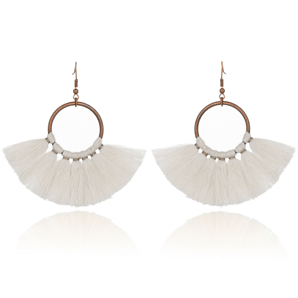 Bohemia Big Circle Tassel  Alloy Earrings display picture 17