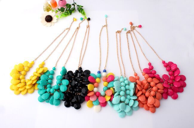100g Weight Jewelry Set Classification Earrings + Necklace Quantity Holiday, Daily Occasion Alloy, Plastic, Resin Material Water Droplets Pattern Women's Gender Plating Design Lady Style Lady Water Droplets Alloy Plastic Resin Plating Women's Jewelry Set 17