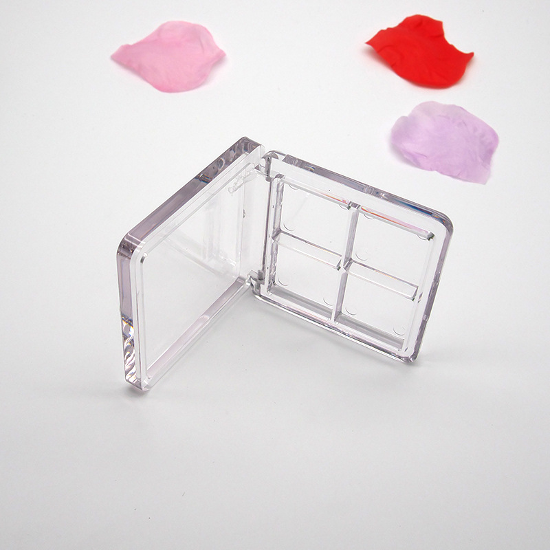 Caja de sombra de ojos transparente de cuatro colores caja vacía Combinación libre caja de embalaje de sombra de ojos caja de embalaje de lápiz labial DIY material de embalaje de placa de presión