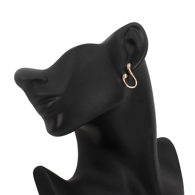 Waves Pattern Women'S Gender Korean U-shaped Alloy Earrings