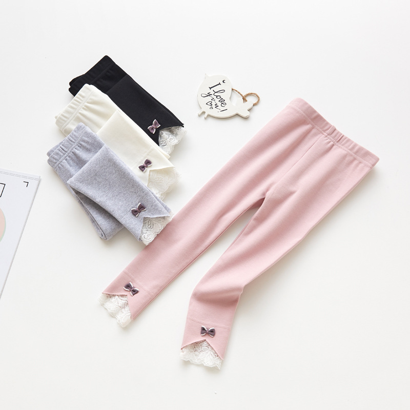 2021春款女童打底裤 公主女童裤 棉儿童打底裤 蕾丝女童打底裤子