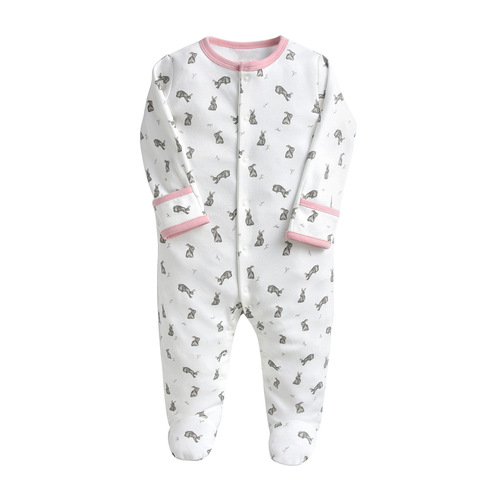 Foreign trade ins aliexpress wish three-piece set of cotton foot-wrapped baby rompers, newborn long-sleeved jumpsuit