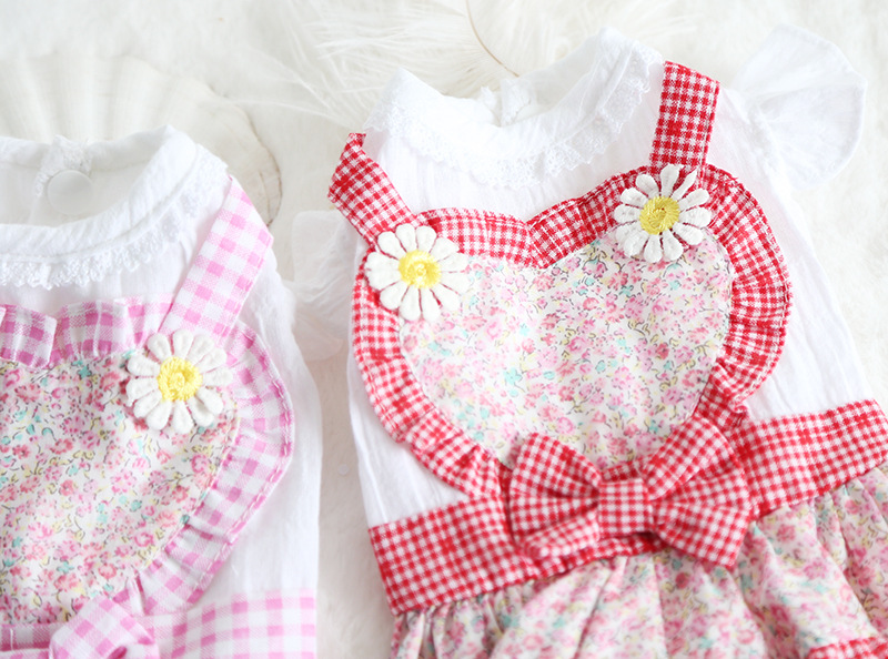 爱心碎花女仆裙