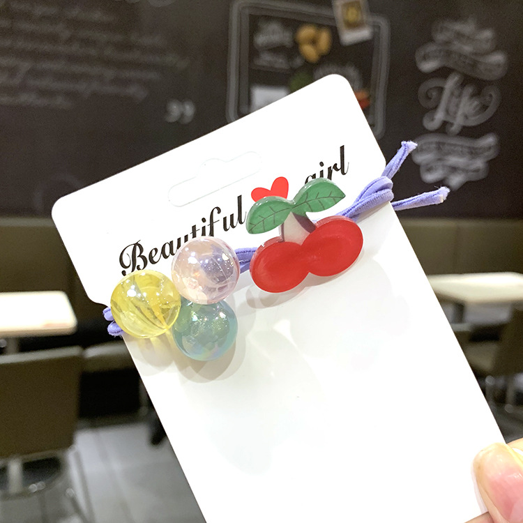 Cute Fruit Hair Rope Summer Fresh Strawberry Head Rope Korean Hair Ring Rubber Band Women display picture 3