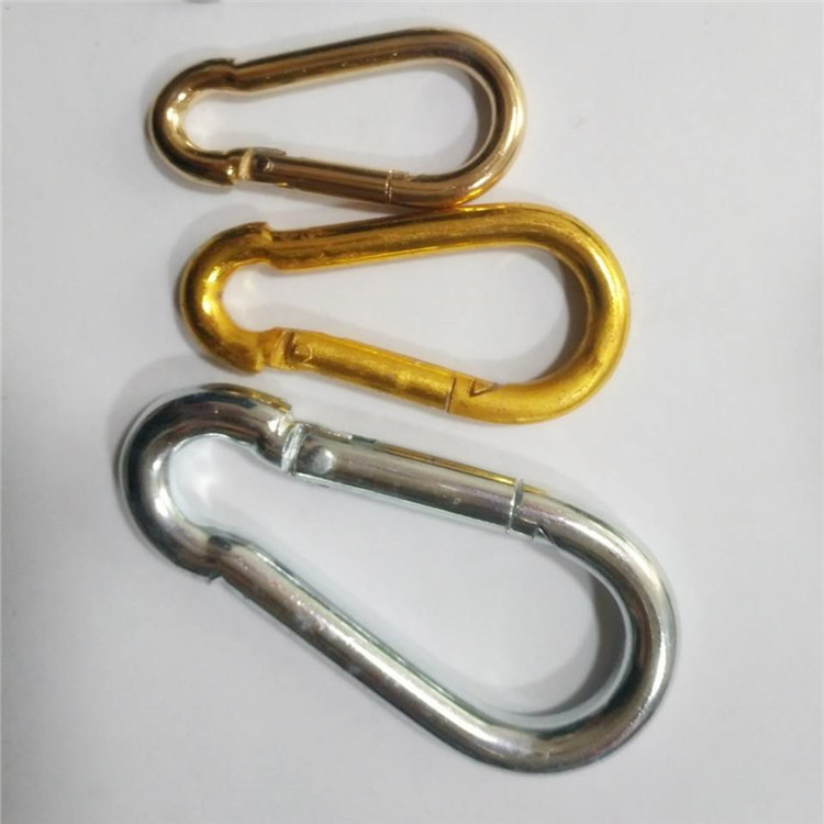 Wang Jian Hardware 8*80 Gourd-shaped Strong and Durable Iron Spring Buckle Carabiner Safety Buckle Wholesale