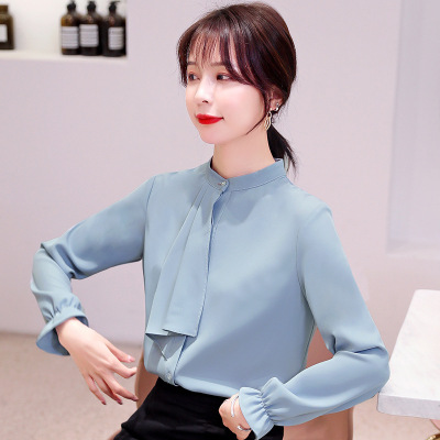 Real shot 2020 Spring Festival new pattern fashion Chiffon shirt shirt Long sleeve Korean Edition shirt design jacket Blouse