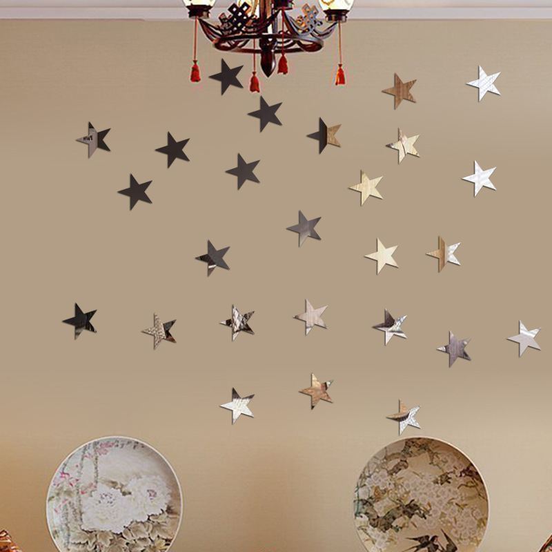 Starry Sky Mirror Wall Stickers 3d Decorative Acrylic Decals_voghion.com