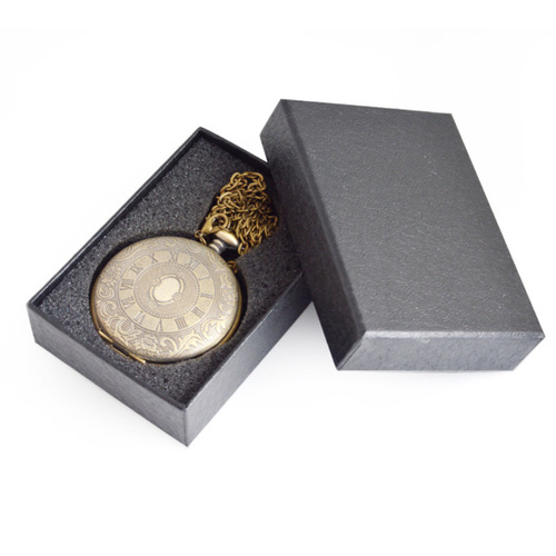 Yaloda pocket watch box black paper pocket watch box packaging with printable LOGO pocket watch box