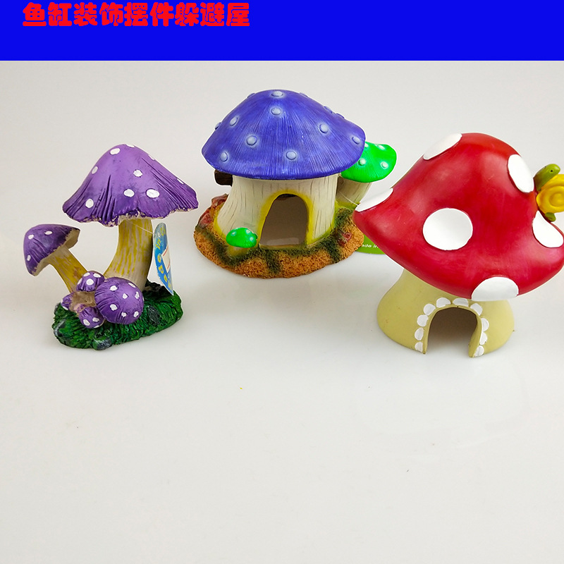 Aquarium Landscaping Mushroom Size Mushroom fish tank Landscaping Cartoon Decoration Fish avoid