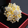 High-end sophisticated brooch, retro pin, accessory lapel pin, diamond encrusted, custom made