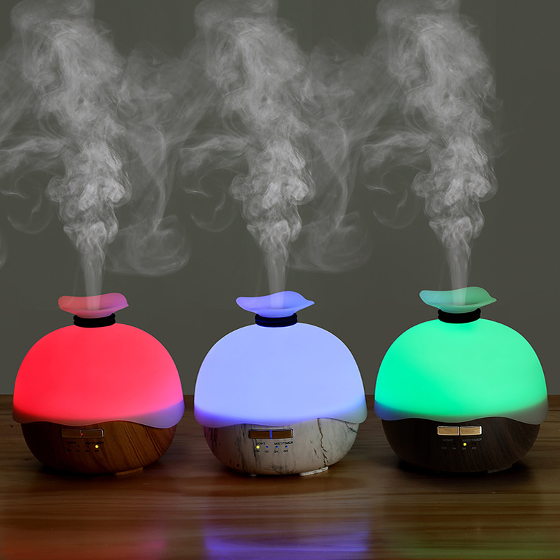 跨境新品400ML樂韻香薰機(jī)家用木紋擴(kuò)香機(jī)精油超聲波香薰燈