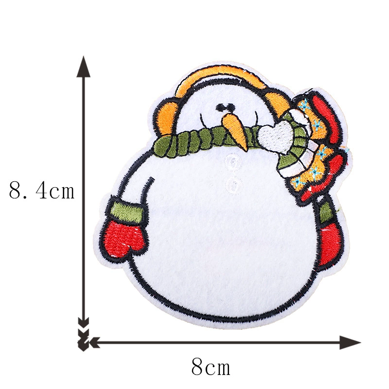 Hot-selling Christmas series embroidered fabric patch cartoon Christmas reindeer snowflake patch shiny embroidery badge wholesale iron-on