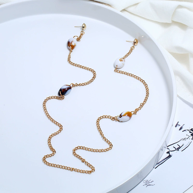 Fashionable accessory, necklace and earrings, chain drop-shaped, European style, internet celebrity
