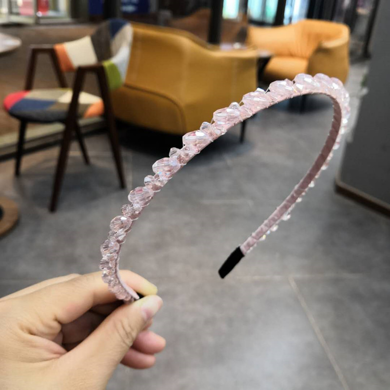 Korea Headband New High-end Crystal Hair Hoop Hand-wound Beads Headband Exquisite Fine-edged Hair Accessories Ladies Wholesale Nihaojewelry display picture 3