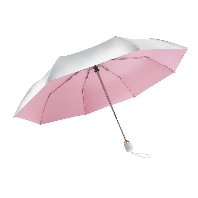 Three-fold UV protection automatic titanium silver sun protection umbrella UV protection female sun protection umbrella dual-use sun umbrella Three-fold UV protection automatic titanium silver sun protection umbrella UV protection female sun protection umbrella dual-use sun umbrella