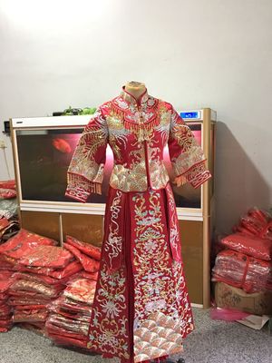 Xiu bride dress 2019 new pattern Chinese style Chinese style marry Wedding dress ancient costume Self cultivation full dress Ancient Dragon and gown